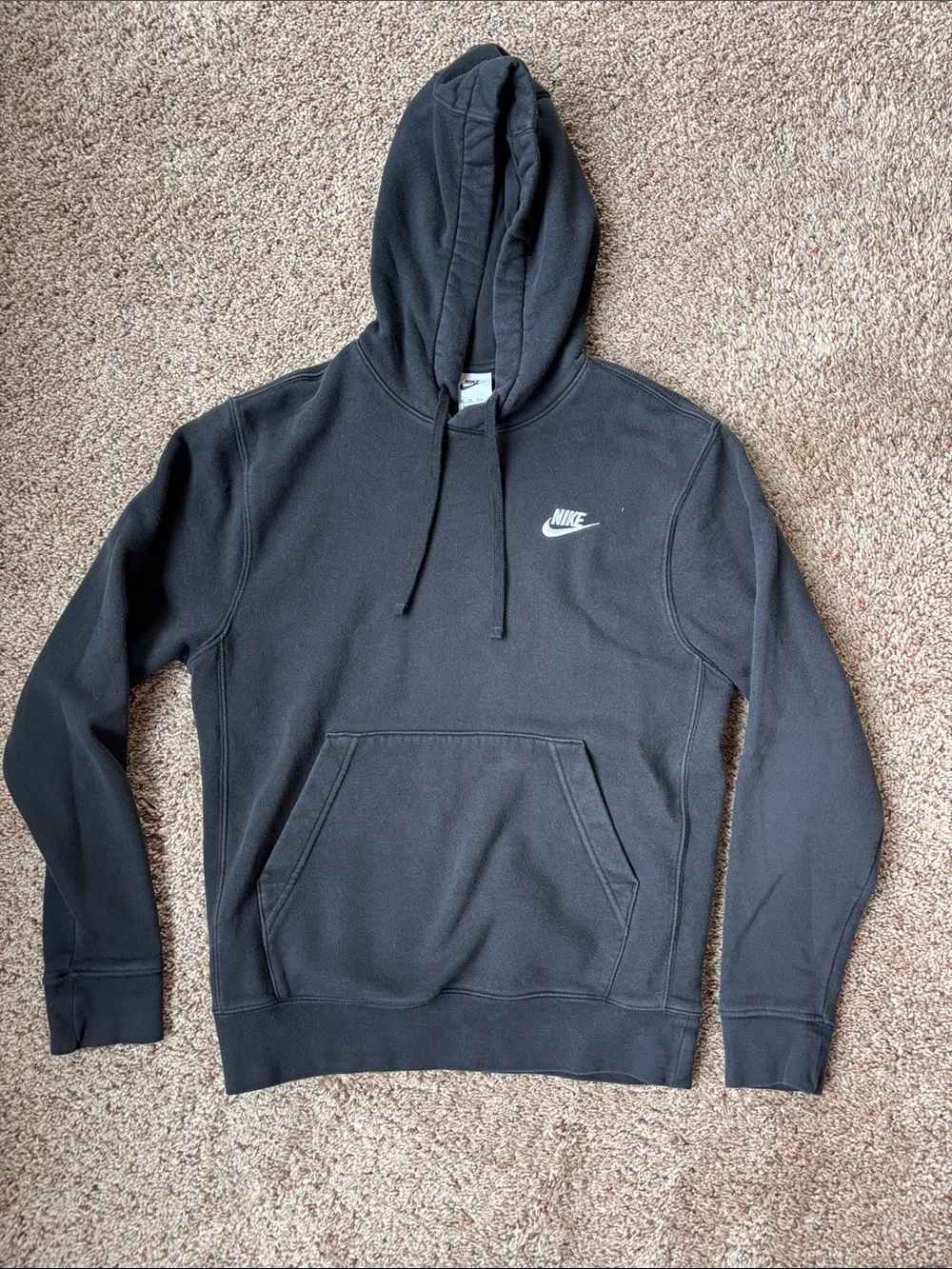 Nike Black Pullover Hoodie with White Swoosh